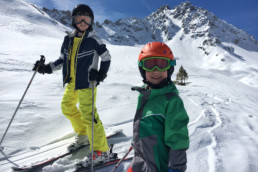 A kids private ski lesson exploring Courchevel 1850