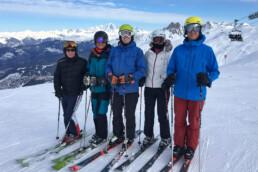 Ski guiding with a corporate group in Meribel